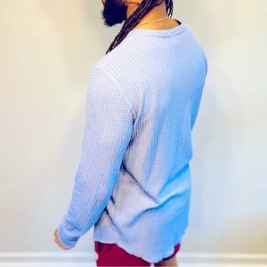 Urban Outfitters (UO) Waffle Knit Long Sleeve Tee, Size L, Color: Light Blue